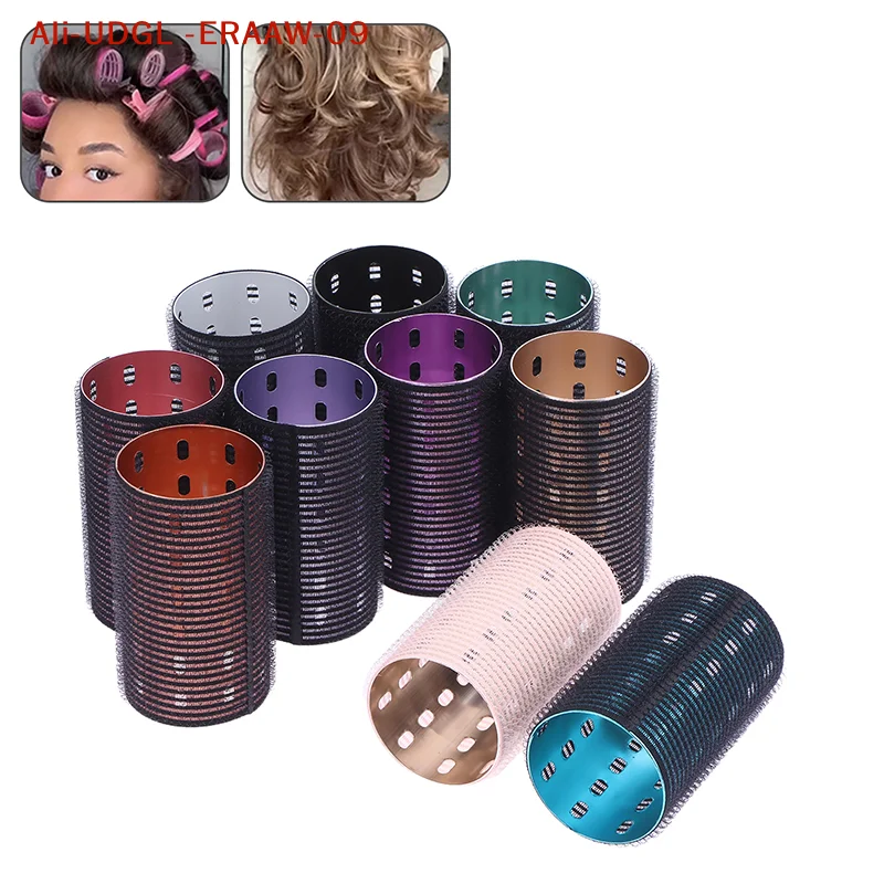1Pc  Aluminum Core Self-adhesive Hair Roll 5*9cm Pure Nylon Hook And Loop Roller Self Grip Styling Hot Thermal Volume Curler