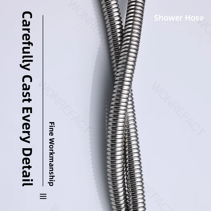Stainless Steel Hand Held Shower Hose Extra Long Shower Pipe Electroplating Handheld Shower Flex Tube Extension Hose Attachment