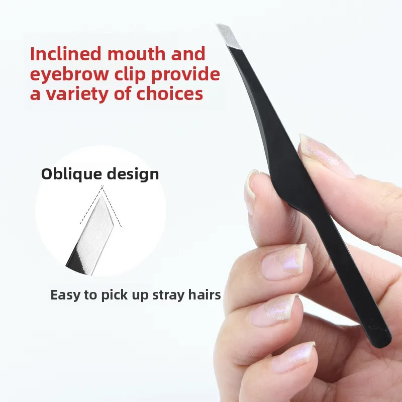 الفولاذ المقاوم للصدأ الحاجب كليب الرموش مزدوجة الجفن ملصق الملقط أدوات ماكياج مائل تلميح إزالة الشعر الملقط أدوات التجميل