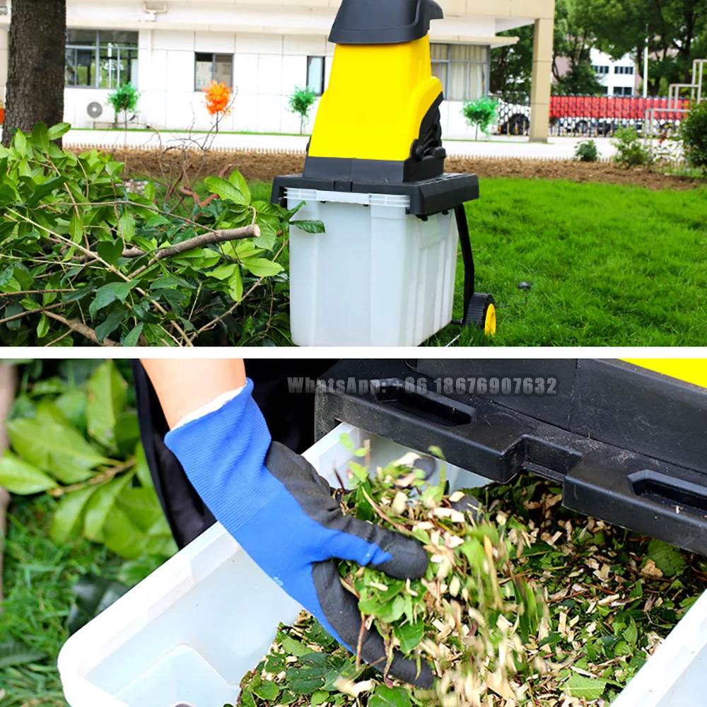 2500W Multifunctional Electric Branch Garden Wood Shredder Wood Crusher Leaf Branch Twig Shredder Electric Pulverizer