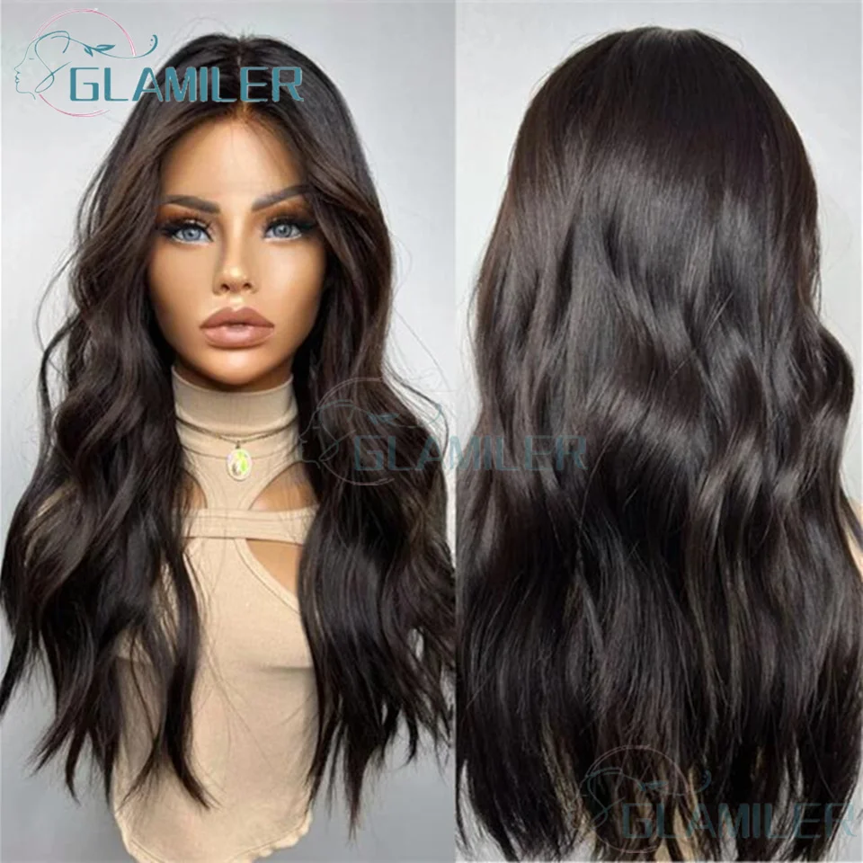 Chocolate Brown Balayage Lace Front Wig Human Hair Real Hair Wigs for Women Dark Brown Wig Body Wave Frontal Wig Womens Wigs