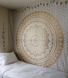 Large Mandala Indian Tapestry Wall Hanging Bohemian Beach Mat Polyester Thin Blanket Yoga Shawl Mat 95x73cm Blanket