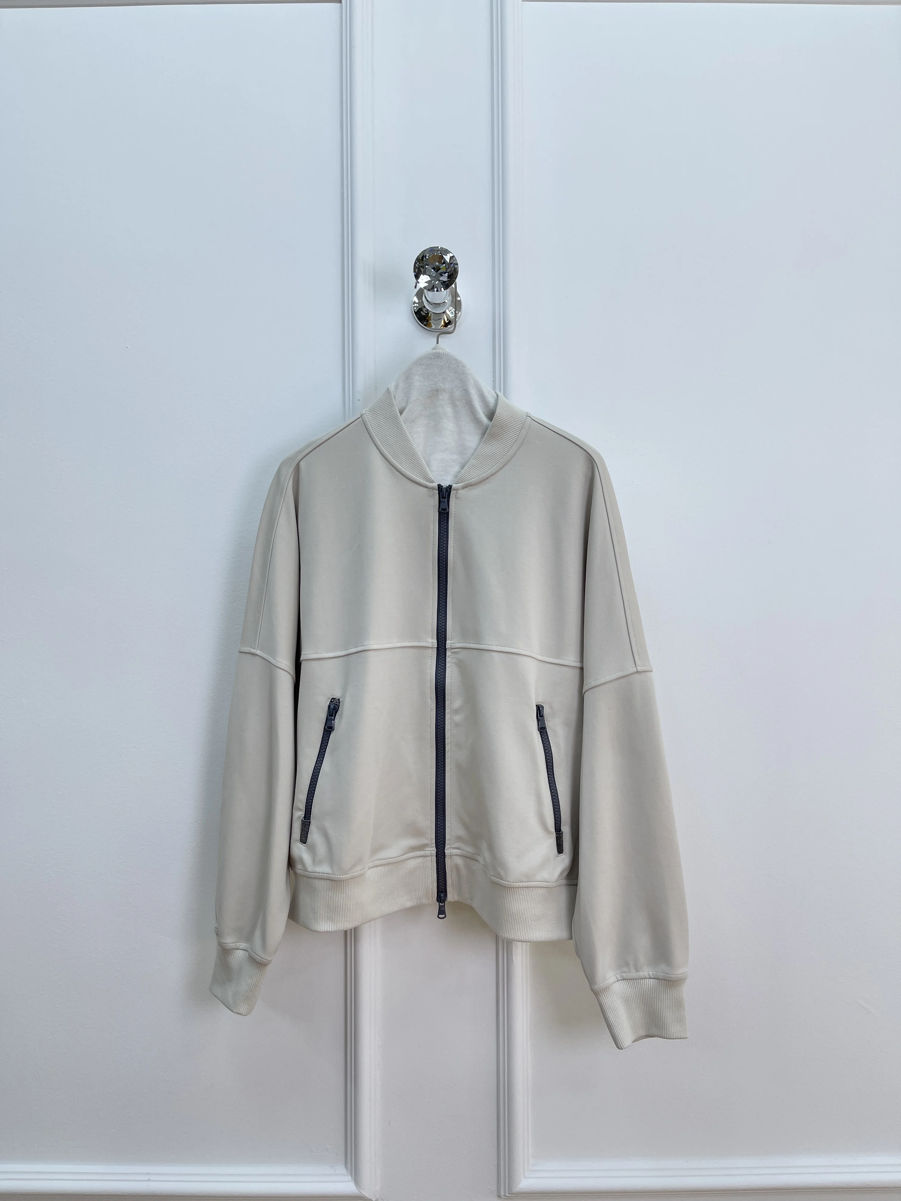 Spring And Summer New Baseball Collar Sweater Suit Zipper Casual Jacket With Elastic Waist Trousers Women'S Clothing