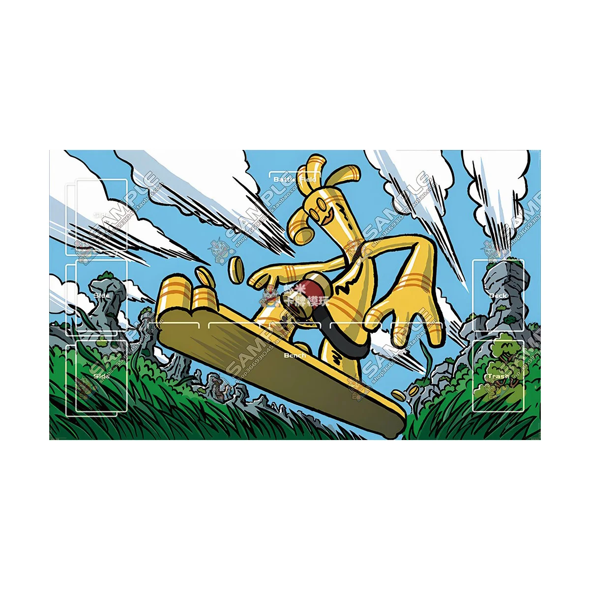 600X350X2mm DIY PTCG 골덴고 카드 배틀 매트 PTCG 골덴고 싱글 플레이어 보드 게임 카드 듀얼 플레이트 배틀 매트 선물 장난감