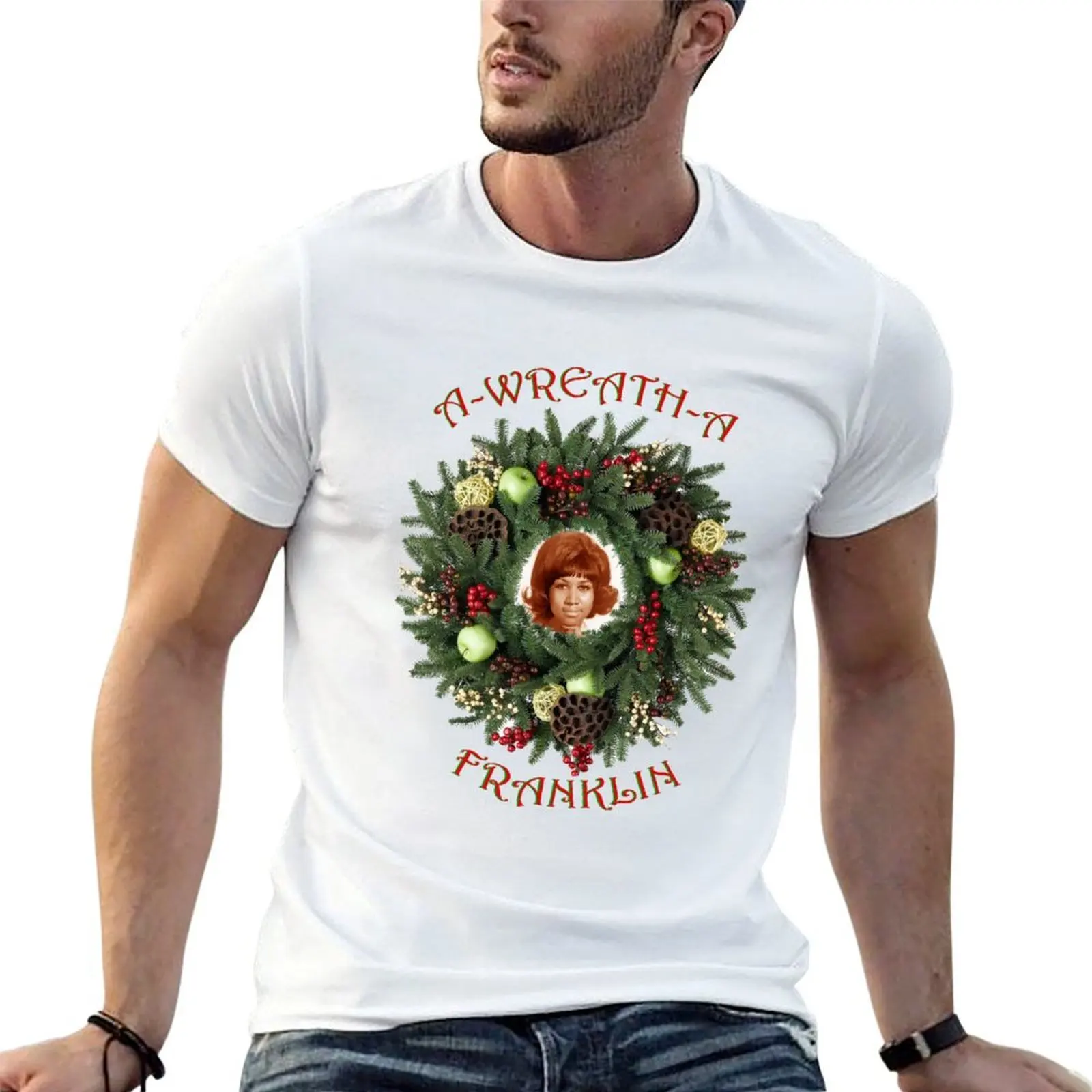 

A-WREATH-A, The Queen of Soul at Christmas T-Shirt t shirts for man graphic funny t shirt man designer T-Shirt