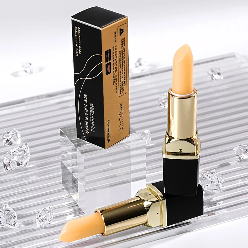 เบต้าแคโรทีนอุณหภูมิสีเปลี่ยน Lip Balm ลิปสติก GLOSS โปร่งใส Long Lasting Moisturize LIPS Make Up Care เครื่องสําอางค์