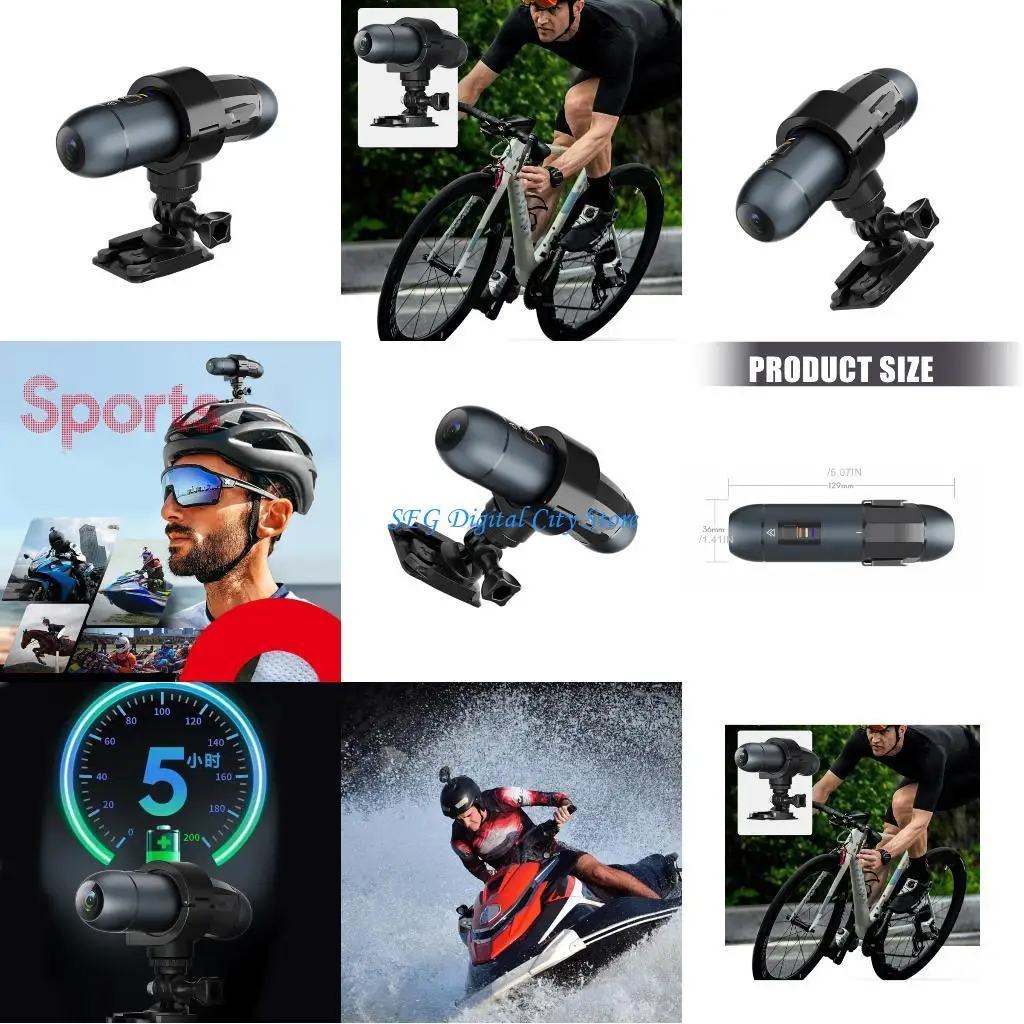 

U75B 4K Helmet Mounted Bike Camera Double Lens Stabilization for Outdoor Sports