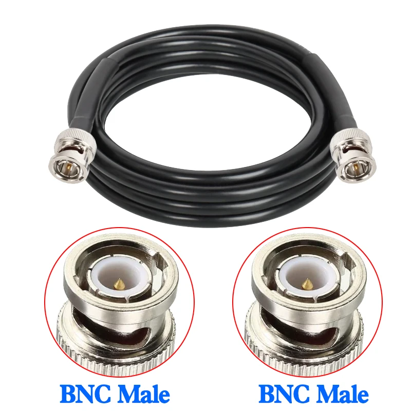 BNC Male to Male Coaxial Cable 50ohm RG58 Coax Cable Ultra Low Loss BNC to UHF Jumper Cable for Antenna RF Radio Modem Analyzer