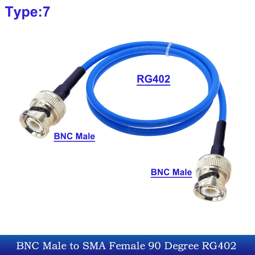 RG402 Coaxial Cable BNC Male to BNC Male Plug Connector 50ohm BNC to SMA Crimp for Semi-Felxible RG402 Cable High Frequency Test