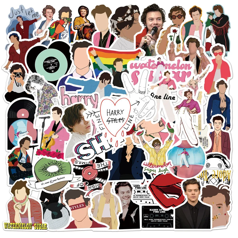 50PCS British Singer Harry Style Graffiti Stickers DIY Diary Phone Case Handmade Scrapbook Aesthetic Stickers