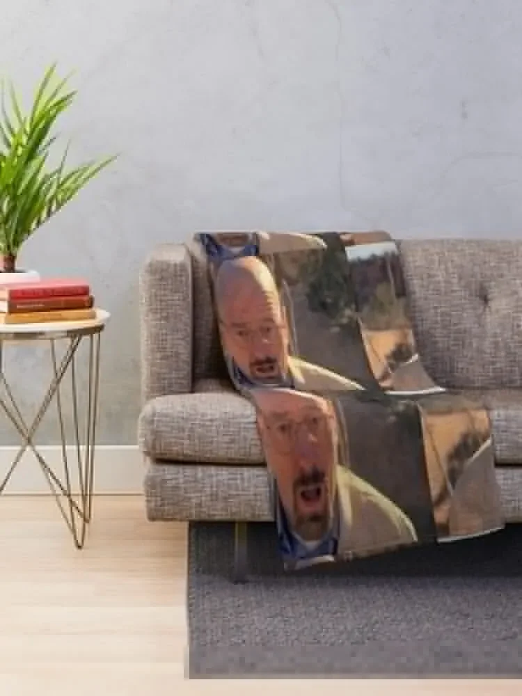 Walter White Shocked Throw Blanket manga funny gift Hairys Luxury Designer Blankets