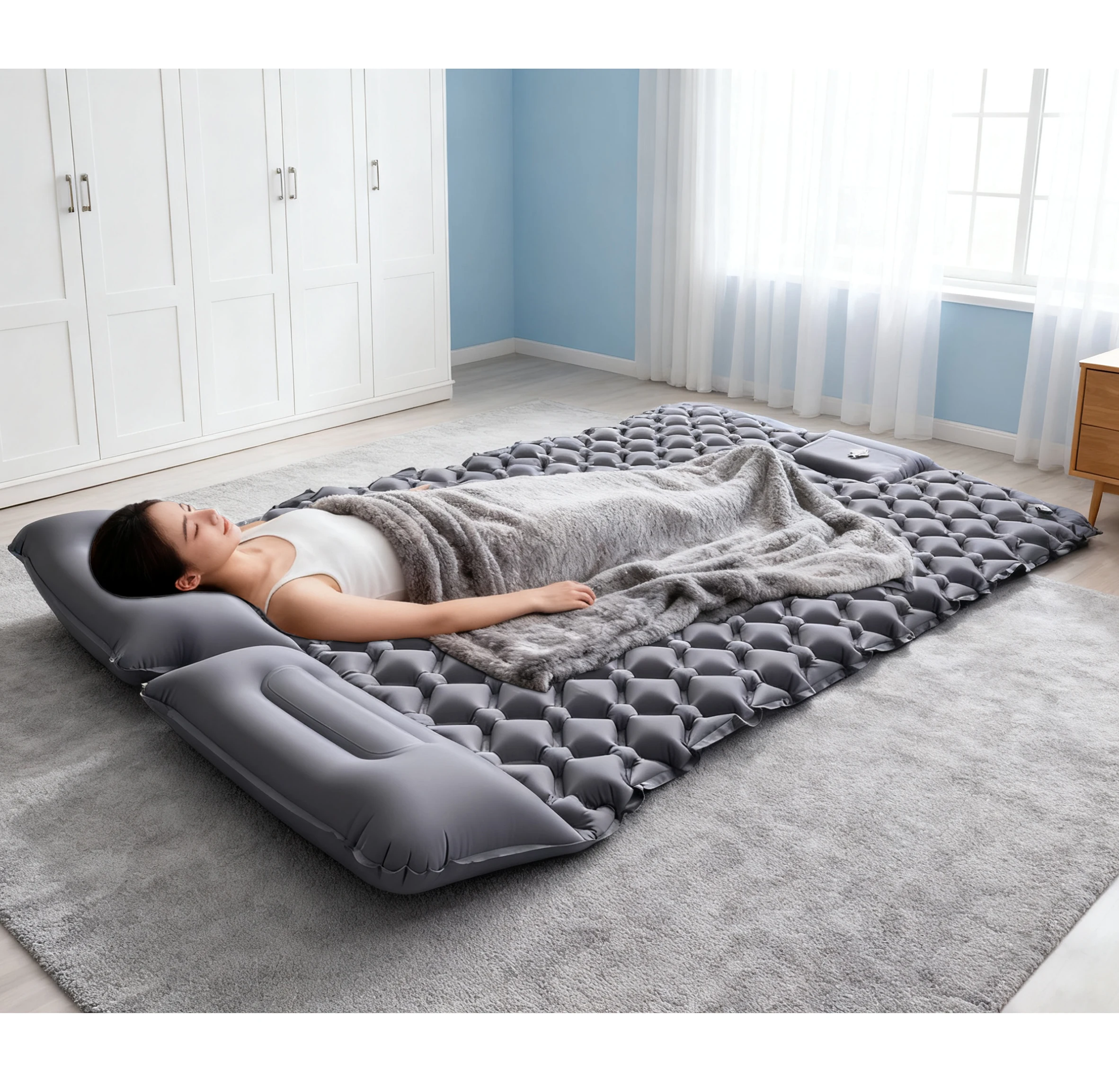 التخييم في الهواء الطلق مزدوج نفخ فراش اضافية واسعة وسادة النوم خفيفة سرير قابل للطي بساط نوم سيارة السفر حصيرة #1