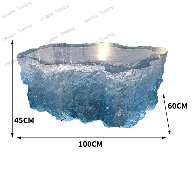 

Итальянский журнальный столик из смолы с эффектом водной ряби, прозрачный, для дома, виллы, офиса, художественный, для чаепития
