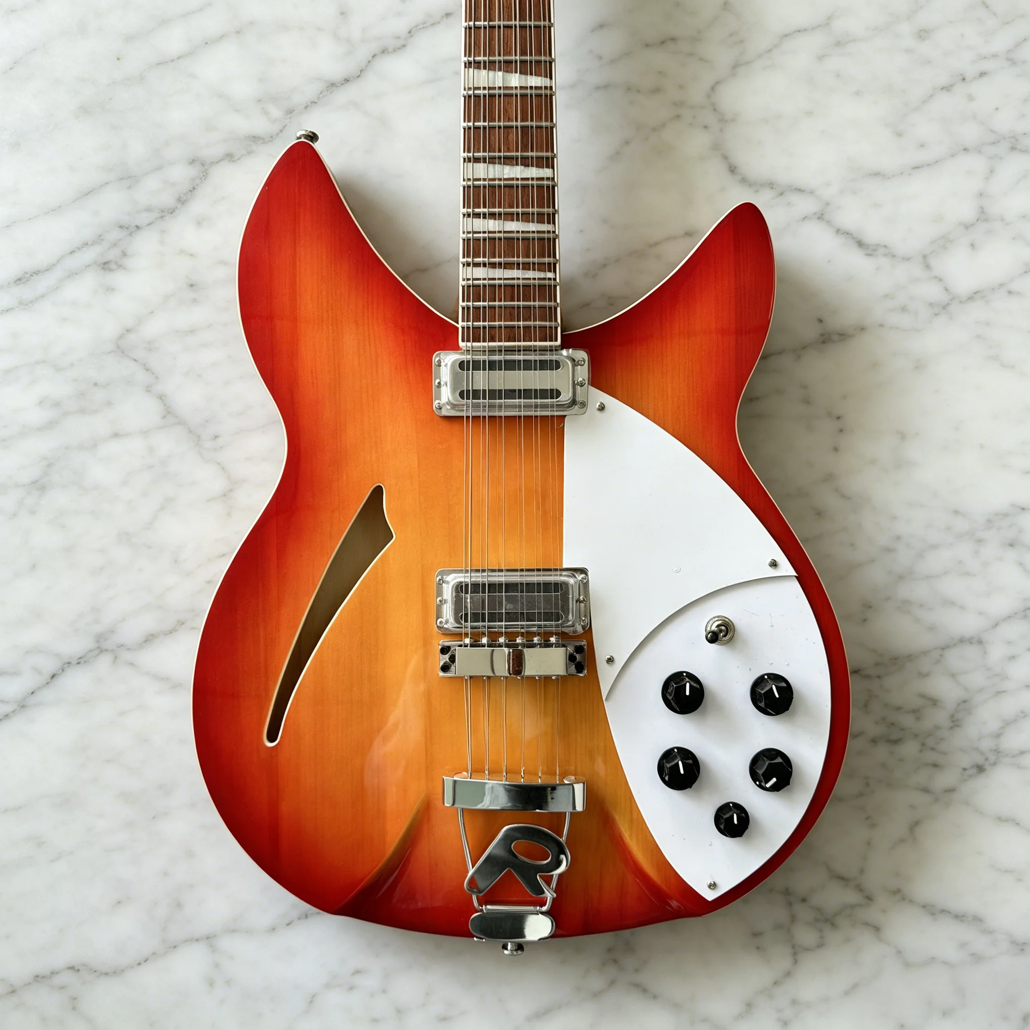 

High Quality Inspired Guitar Cherry Sunburst Semi-Hollow Body 6-String, Ready to Play In Stock & Free Shipping