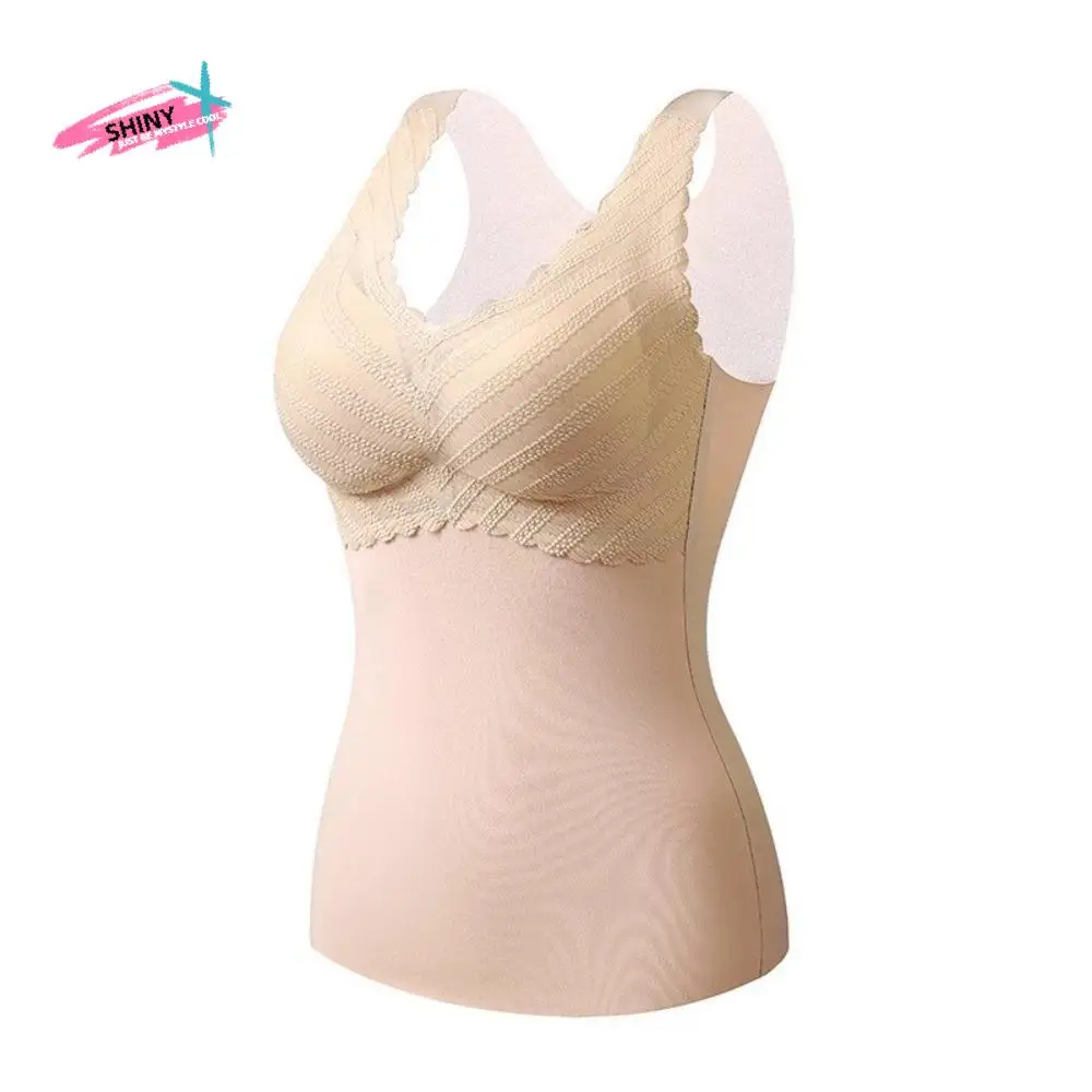 

Зима-Осень, женское термобелье, нижняя рубашка, нижнее белье большого размера с жилетом-подкладкой, высокоэластичные бесшовные майки для женщин