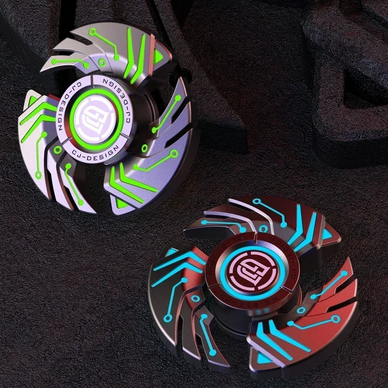 Maniglia Fidget Spinner Metallo Luminoso Trottola Punta Giroscopio EDC Giocattolo Antistress Anti Ansia Ansiedad Agitarsi giocattoli ADHD