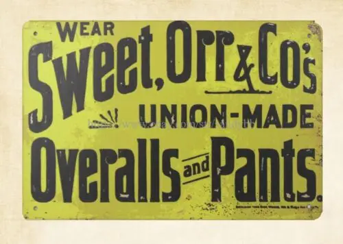Sweet Orr Overall and Pants metal tin sign retro home decor wall decor sign