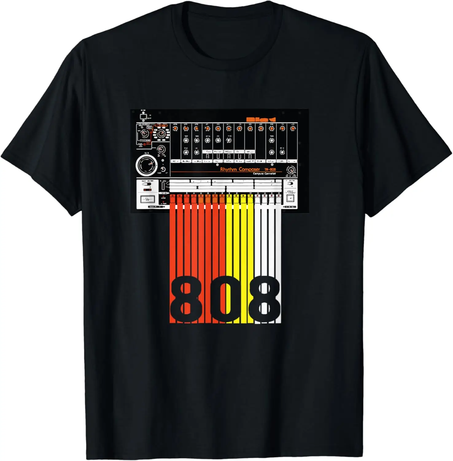 808 Drum Machine T-Shirt, Music Casual O-Neck Tee Shirts Streetwear