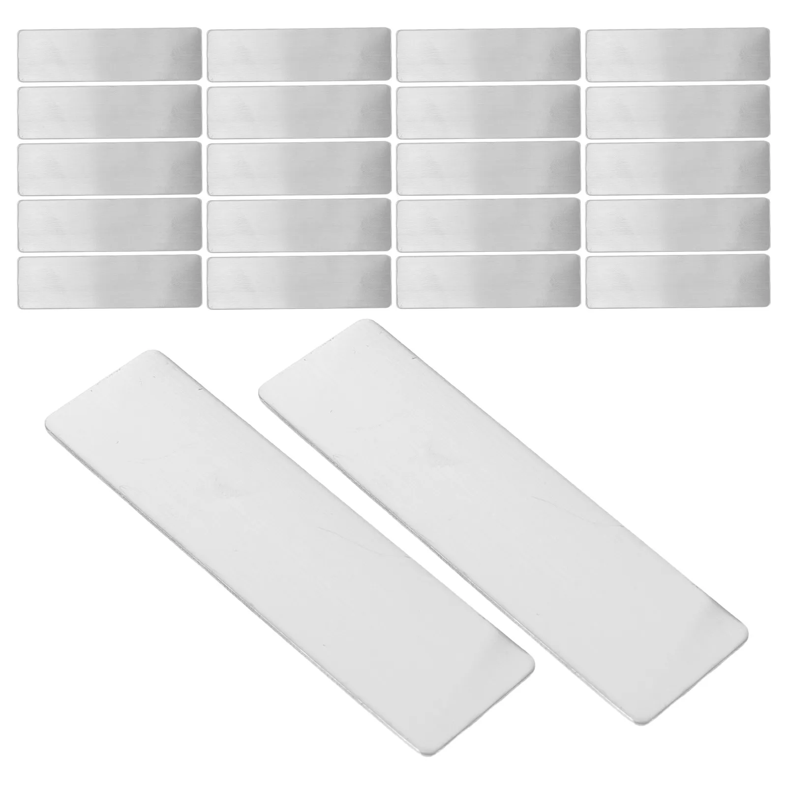 25Pcs Stainless Steel Engraving Blank Tags Smooth Surface Metal Stamping Plates for Laser Engraving Metal Wood Labels