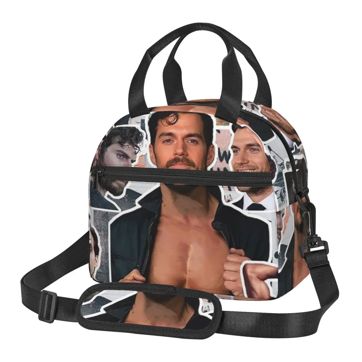 

Термосумка для обедов Henry Cavill Photo Collage для женщин, портативная термосумка-холодильник для бенто-боксов и еды