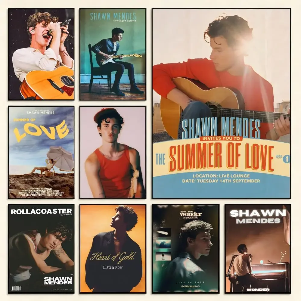 Pop Singer Shawn Mendes Poster Digital Solvent Print Waterproof PP Fade-Resistant Wall Art Room Decor Gift