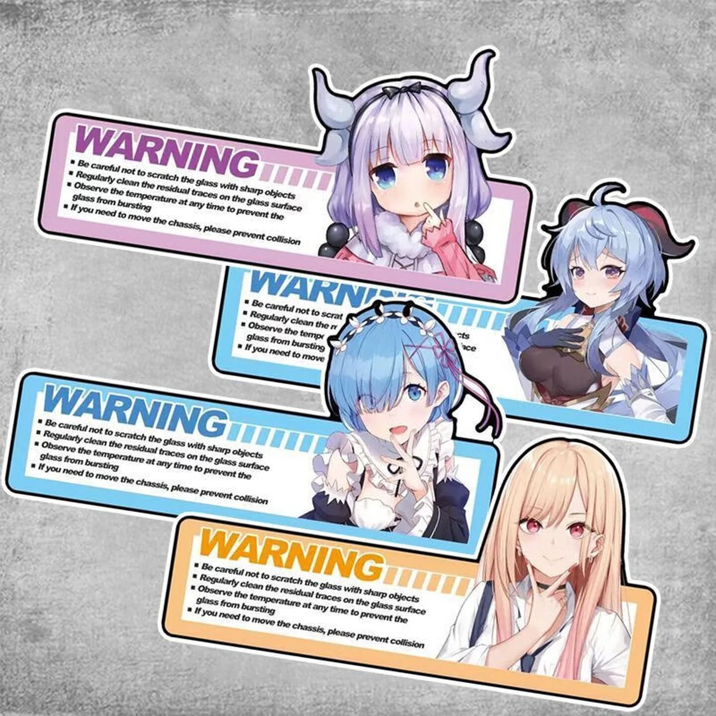 Anime Girl Warning JDM Stickers, Car Rear Window, E-bike & Motorcycle Scratch Cover Decals, Luo Tianyi Warning Sticker 23cm
