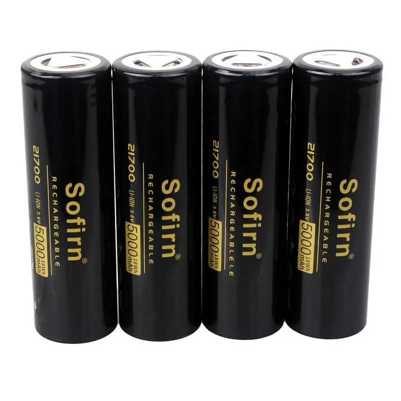 Sofirn 21700 5000mAh Flat Head 3.7V 48A 10C Discharge HD Cell Lithium Reall Capcaity