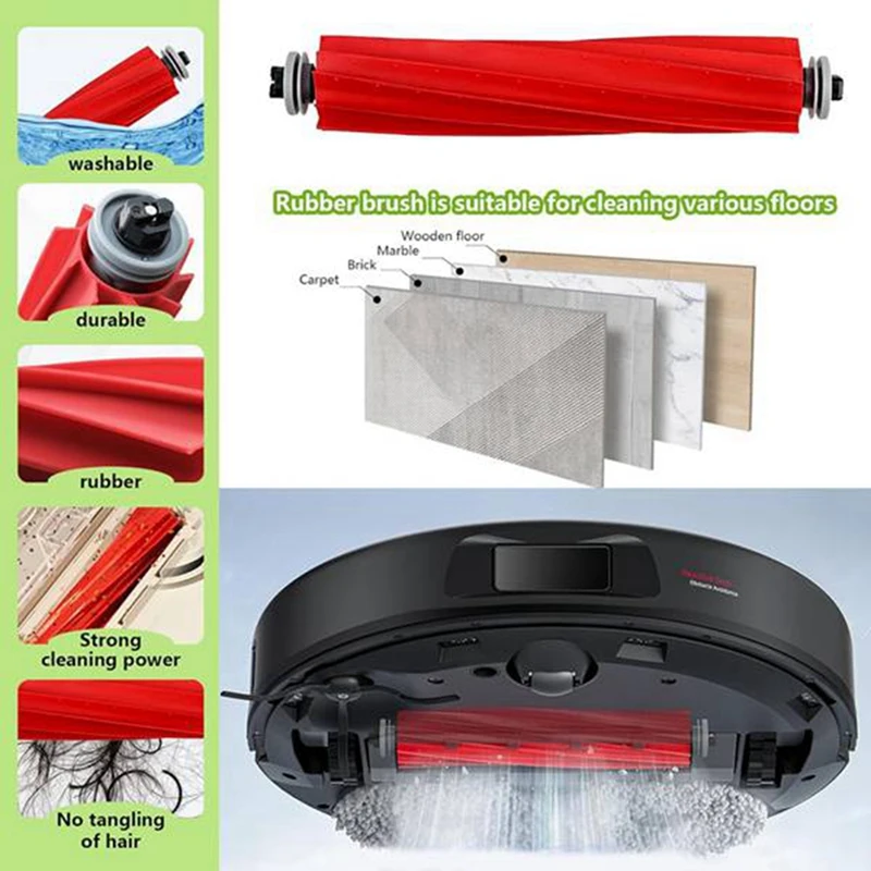 ABAE-34 قطعة مرشحات الفرشاة الجانبية الرئيسية ممسحة أكياس الغبار ل Roborock Qrevo Pro/Qrevo Maxv/Qrevo S/Qrevo Plus أجزاء المكنسة الكهربائية