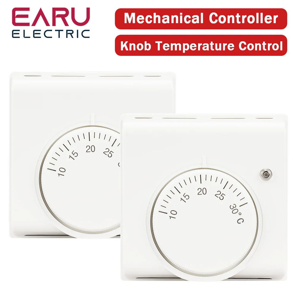 Controlador Mecânico de Temperatura Ambiente 220v Botão de ar Condicionado Termostato de Controle de Caldeira a Gás Termostato de Aquecimento de 1030 Graus