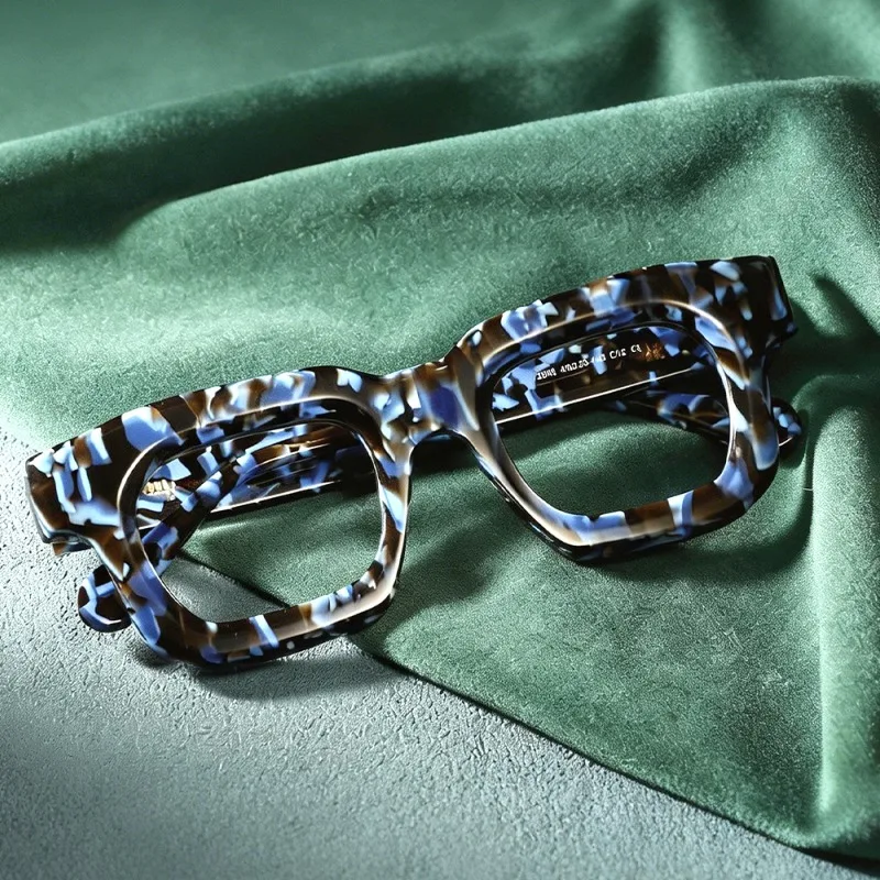 New Vintage Thick Acetate Square Glasses Frame Men Optical Prescription Eyeglass Retro Women Myopia Reading Personalized Eyewear