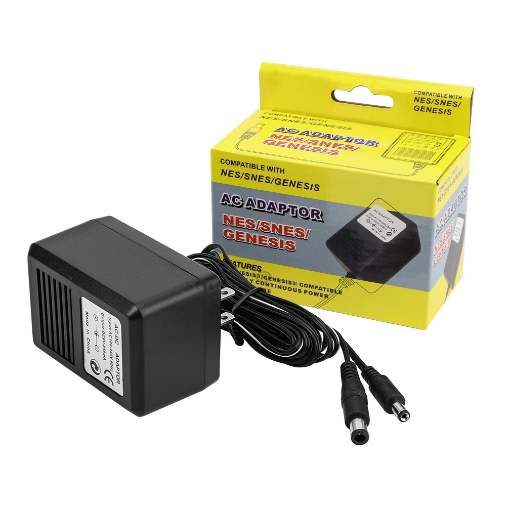 كابل محول تيار متردد قابس 3in 1 us ، لـ nes ، super nentend ، snes ، sega genesis ، وحدة التحكم ، مزود طاقة ، سلك شحن ، دروبشيبينغ