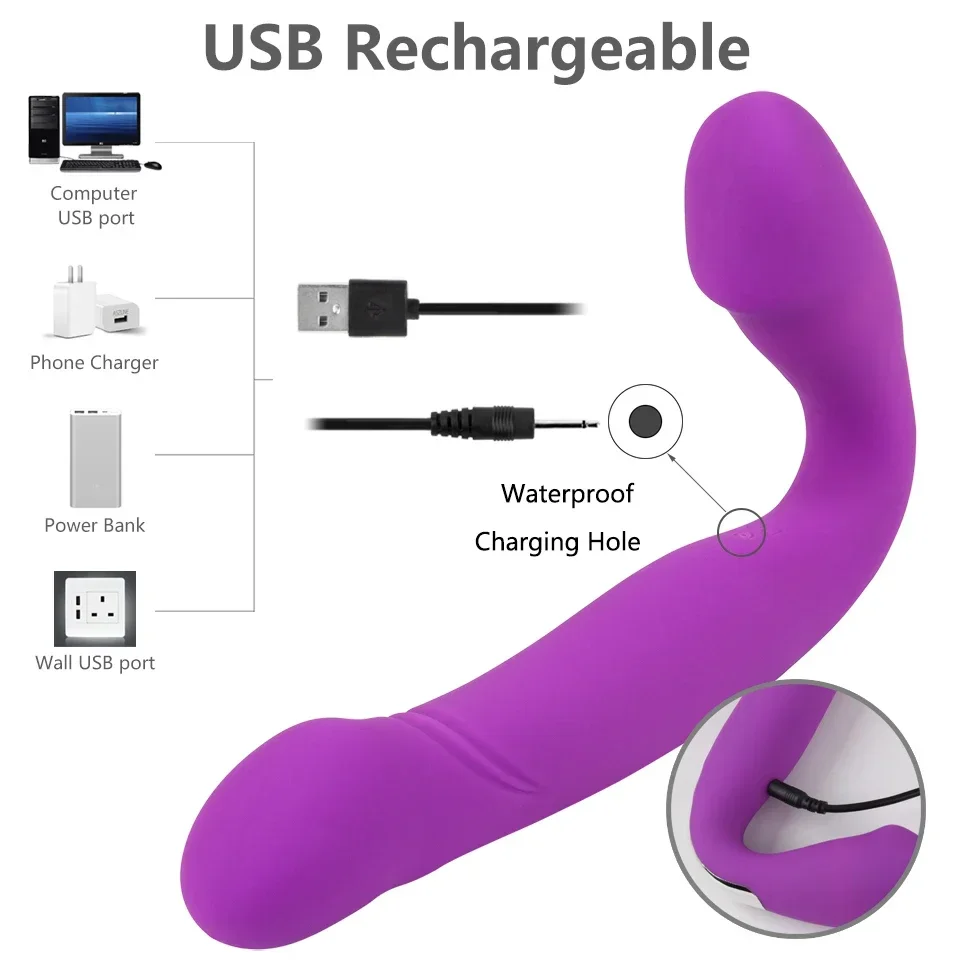 Lesbian Strapless Strapon Dildo Vibrators Remote Control Strap on Double Ended Pegging Dick Goods for Adults Sex Toys for Woman