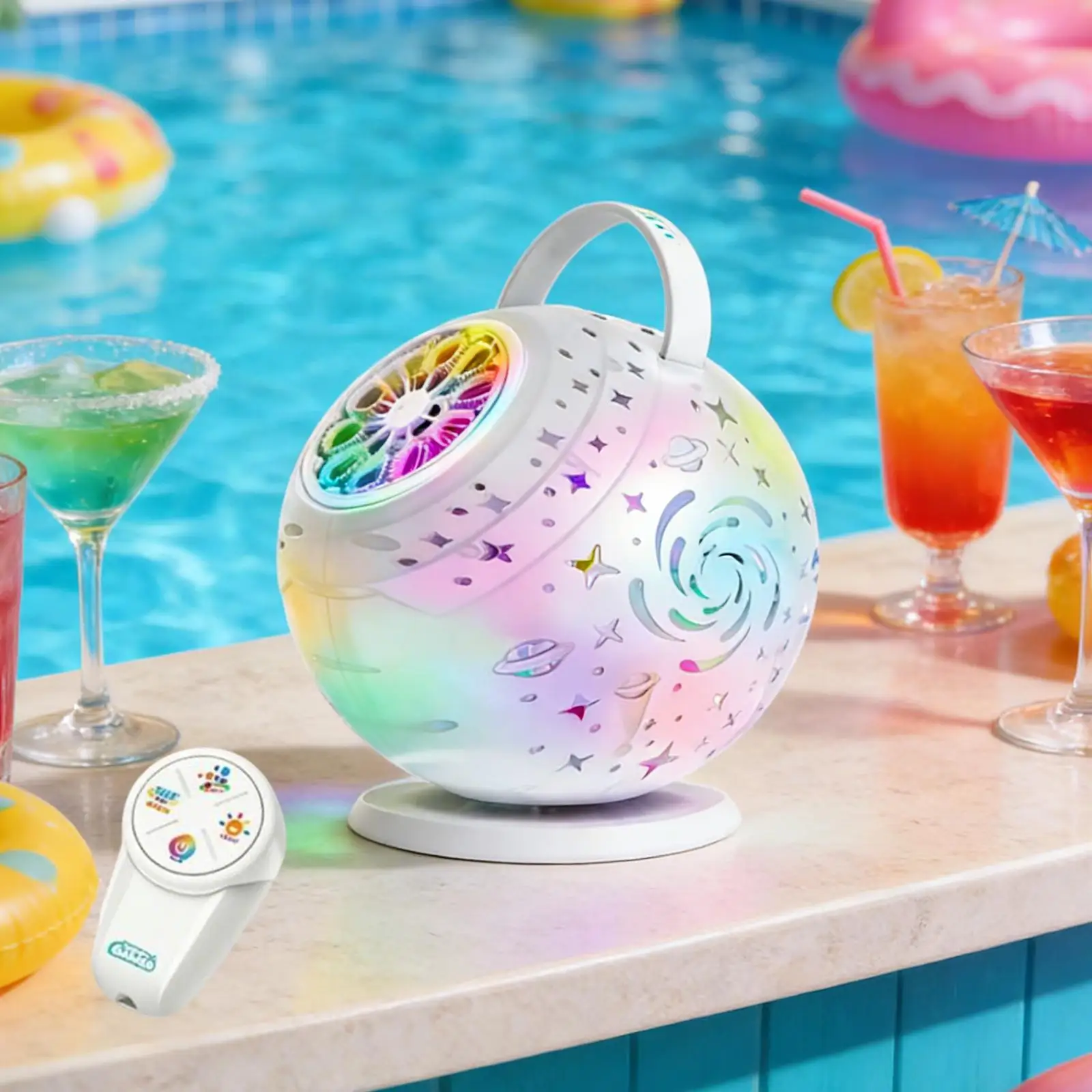 

Машинка для мыльных пузырей с разноцветными LED-подсветками, автоматическим вращением, перезаряжаемая, для активного отдыха на природе, для детей