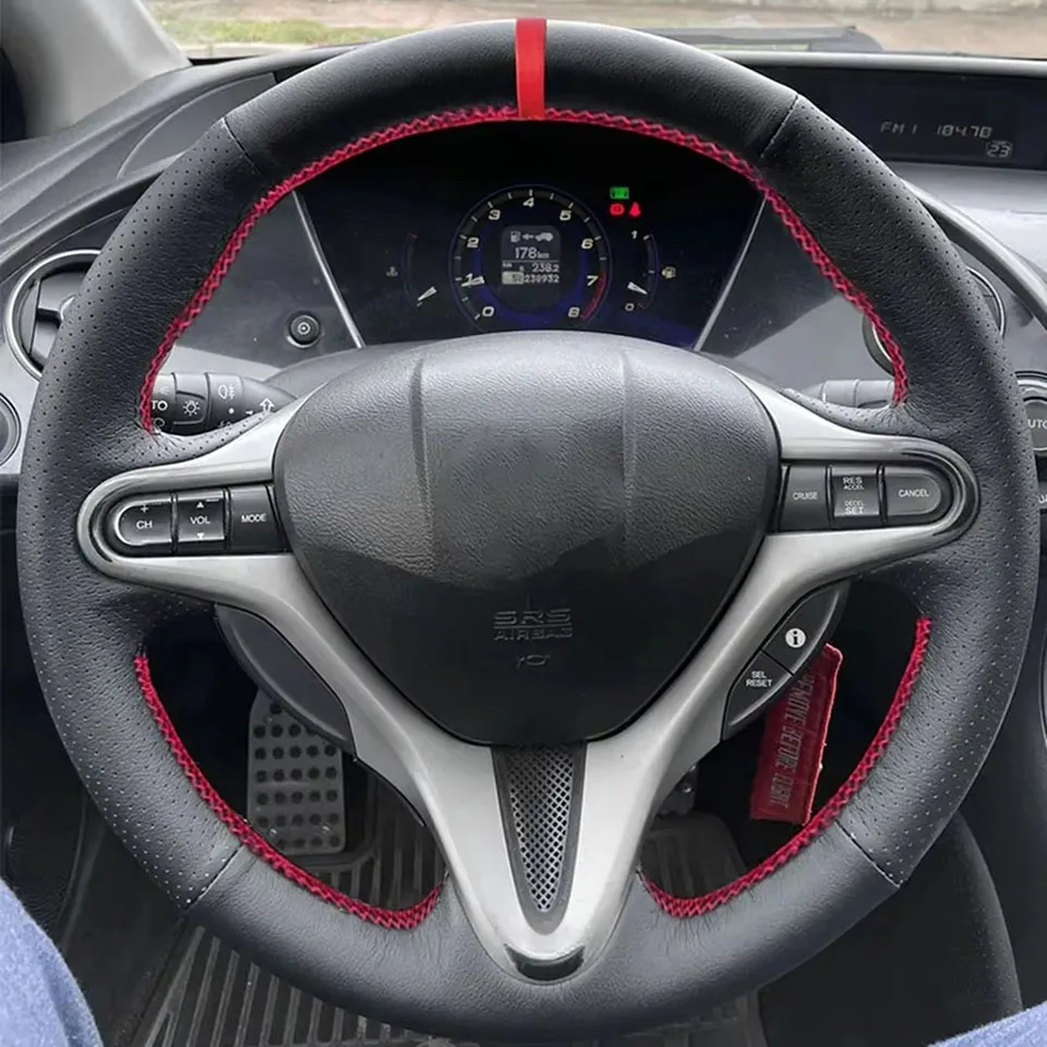 

Customized Anti-Slip PU Leather Car Steering Wheel Braid Cover For Honda Civic 8th MK8 2005 2006 2007 2008 2009 2010 2011
