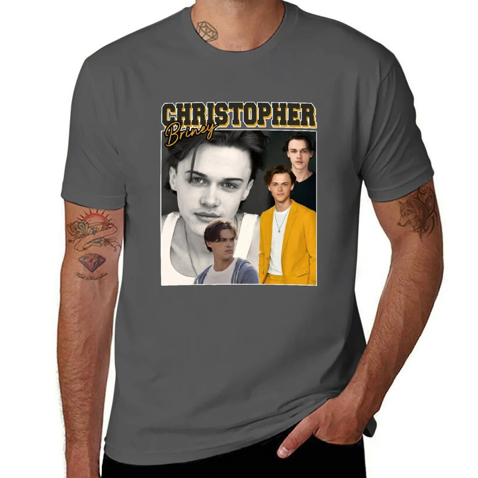 

Винтажная футболка Christopher Briney, мужская хлопковая мужская футболка, тяжелая хлопковая футболка