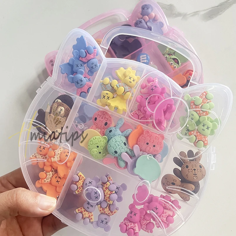 1 Boxed 3D Kawaii Bear Shaped Nails Art Charms Accessories Resin Cartoon Nail Jewelry Parts Charms Manicure Accessories