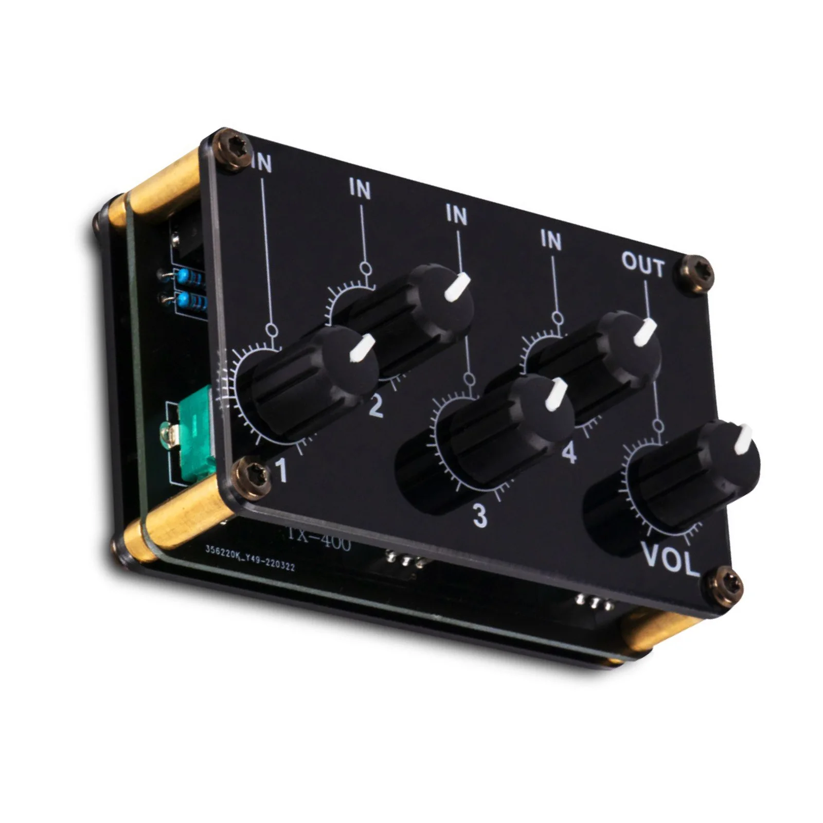 4 Channel 3.5mm Stereo Audio Mixer Mini Passive Live Studio Sound Volume Control