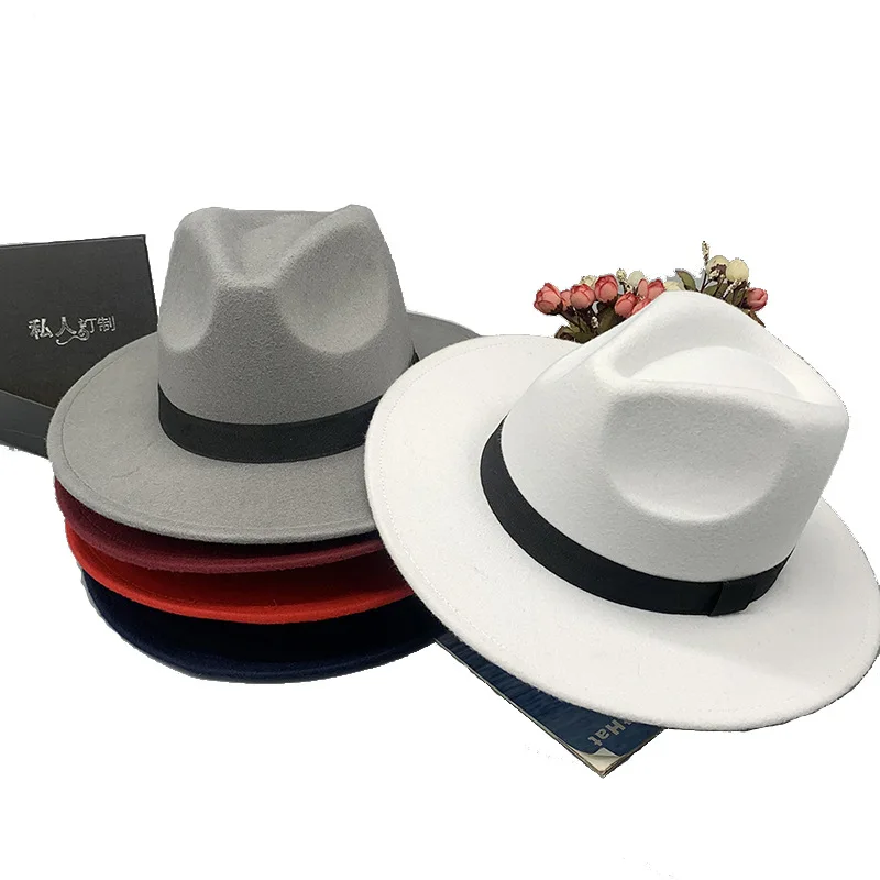 2021 Woolen Winter Solid Color Big Brim Warm Satin Warp Knitted In Stock Men's Hat Hot Sale Hat