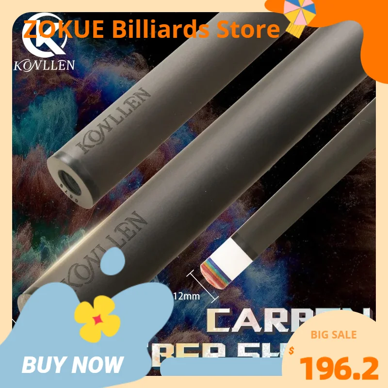 

KONLLEN new Billiard Carbon Fiber 3 Cushion Carom/Libre Cue Stick Shaft Uni-loc /Radial 3/8*8 Pin Joint Single Shaft for PERI