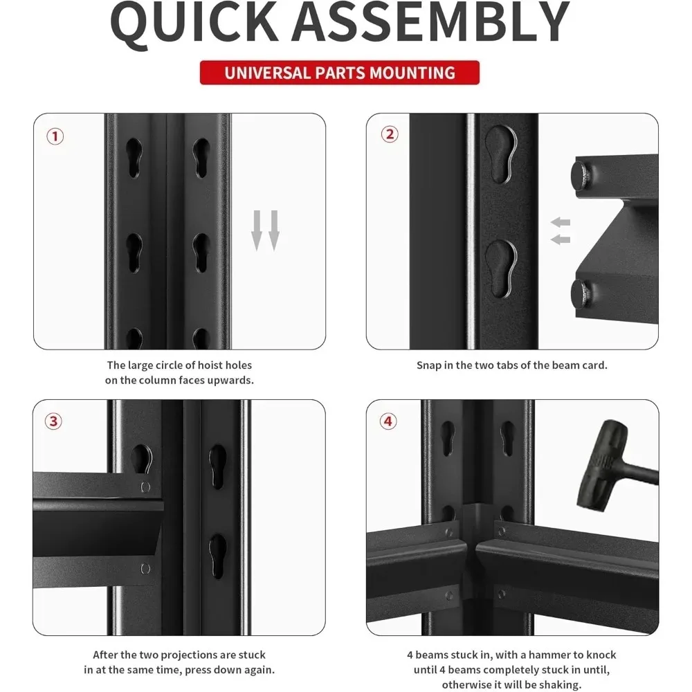 ชั้นวางของโลหะสำหรับงานหนักสำหรับโรงรถ, ชั้นวางของ 5 ชั้น - ชั้นวางของในโรงรถ, ชั้นวางของอุตสาหกรรม