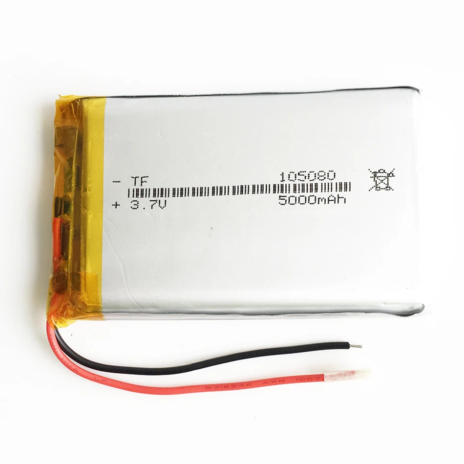 Akumulator LiPo 3,7 V 5000 mAh o wysokiej zawartości105080 Dla GPS DVD PAD E-book Tablet Laptop PC Power Bank gra wideo Telefon komórkowy