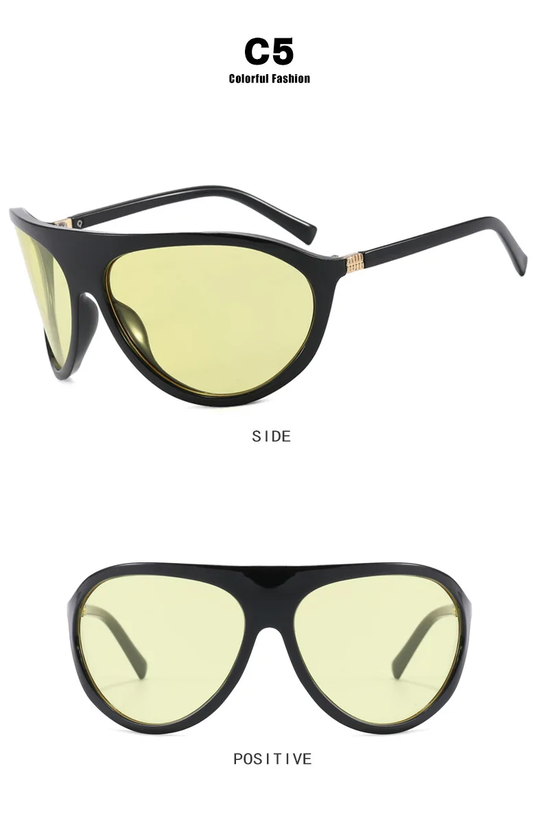 Neue Modemarke: Shield-Sonnenbrille für Damen, Vintage-Bogenrahmen, Übergroße Quadratische Sonnenbrille, Sexy Farbverlauf-Gläser für Damen zum Autofahren – Detail 14