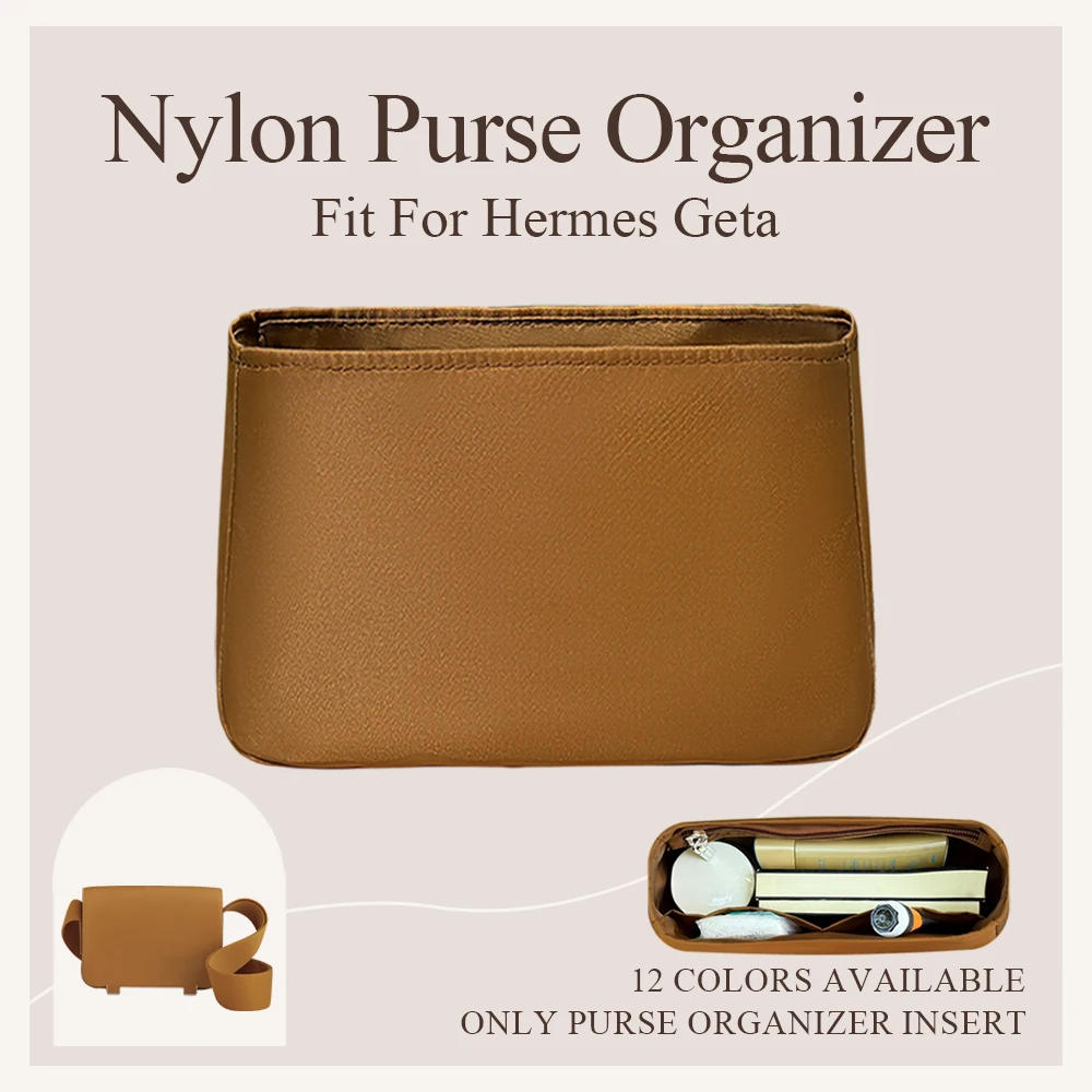 

Nylon Purse Organizer Insert Fit for Hermes Geta Handbag Durable Inside Bag Organizer Insert with Zipper Pocket Storage Bag