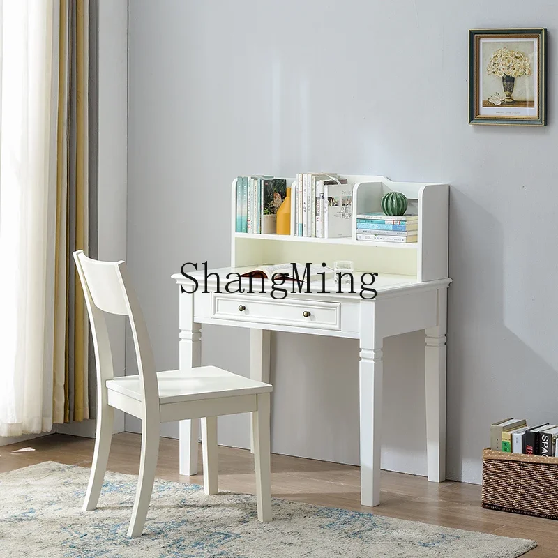 CL all solid wood desk rack integrated table bedroom study table writing desk household small apartment computer desk