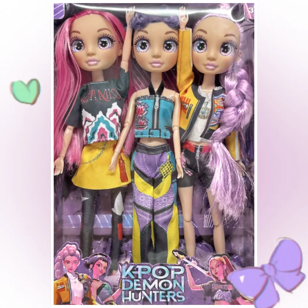 ฟิกเกอร์ไวนิลเนื้อสัมผัสเรียบเนียน Kpop Demon Hunters - 2026 ใหม่ รูมิ มิรา โซอิ ตุ๊กตาหน้ากาก ของขวัญพรีเมียม