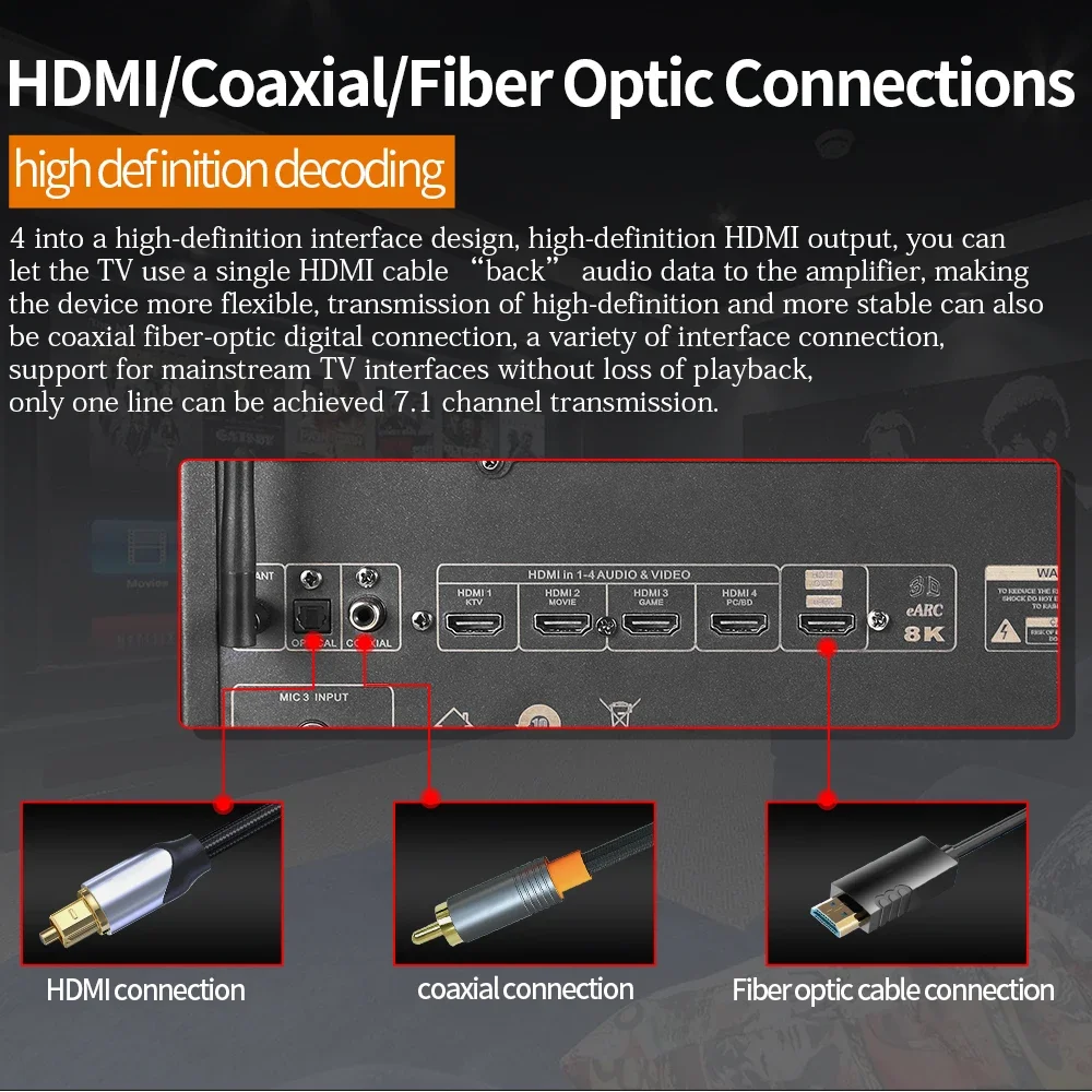 

High Quality 7.1 Home Theatre System Amplifier DTS Karaoke Audio Video Playback HI-FI Digital Power Amplifier