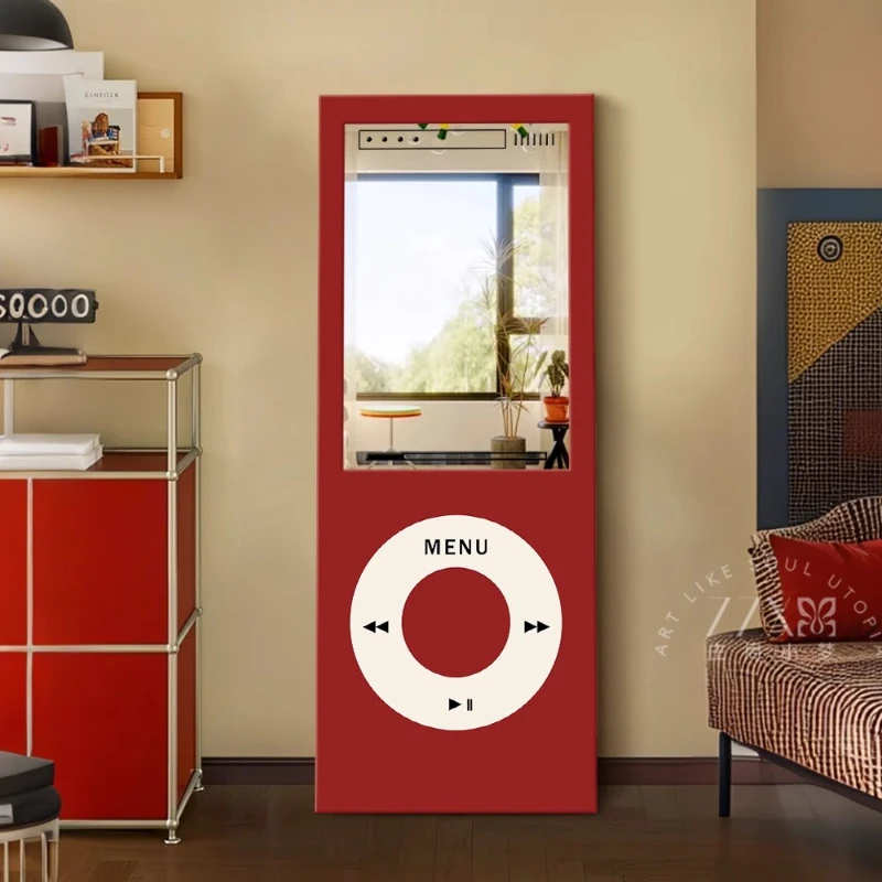 

Retro full body mirror decorative painting antique style living room entrance hanging painting mirror mural dopamine