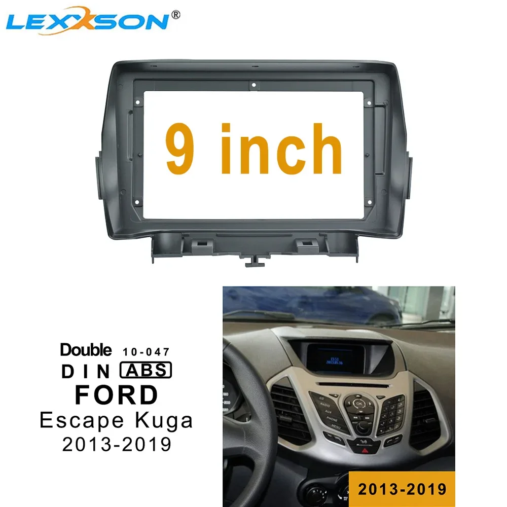 9 Inch Car Fascia For Ford Escape Kuga 2013-2018 Double Din Fascia Audio Fitting Adaptor Facia Panel Car Dvd Frame Trim Kit