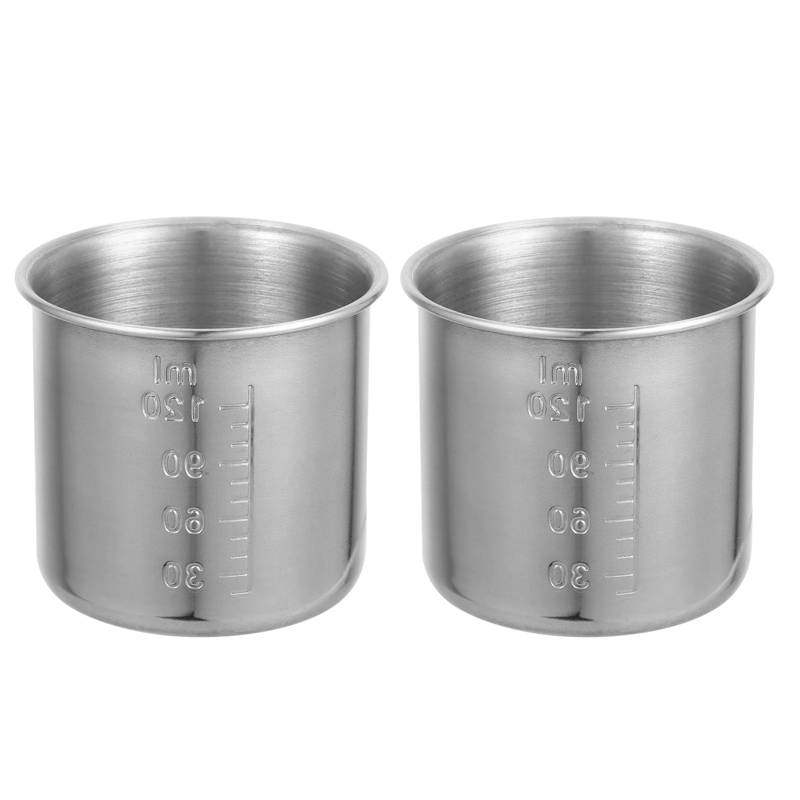 

2Pcs Metal Measuring Cup Multiuse Household Used Cup for Water Flour Syrup Wide Mouth Sturdy Stainless Measuring Container
