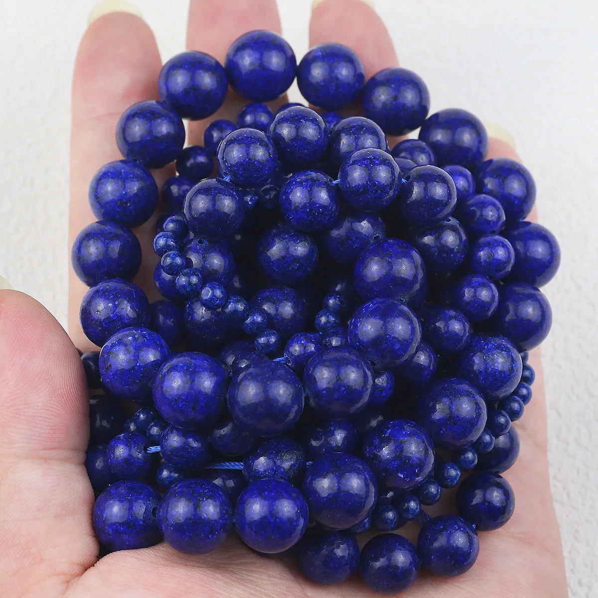 4/6/8/10/12mm Lapis Lazuli Spherical Bead Natural Stone Blue Loose Beads For Jewelry DIY Bracelets Earrings Pendants Accessories